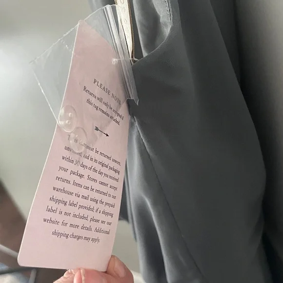 NWT Jenny Yoo Elliya Morning Slate Gray Halter high slit Bridesmaid Dress Sz 18 - Picture 12 of 13